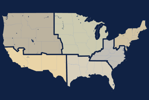 Image Map Showing Regions of where you can book a band.